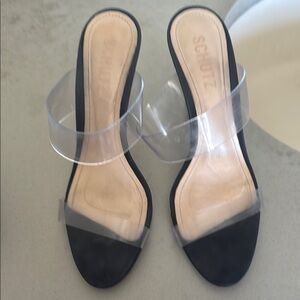 SOLD!! Schutz Black Women's Shoes with Clear Straps